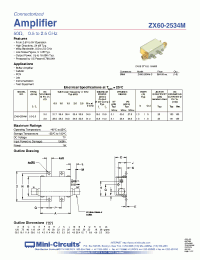 Datasheet ZX60-2531M-S+ производства Mini-Circuits